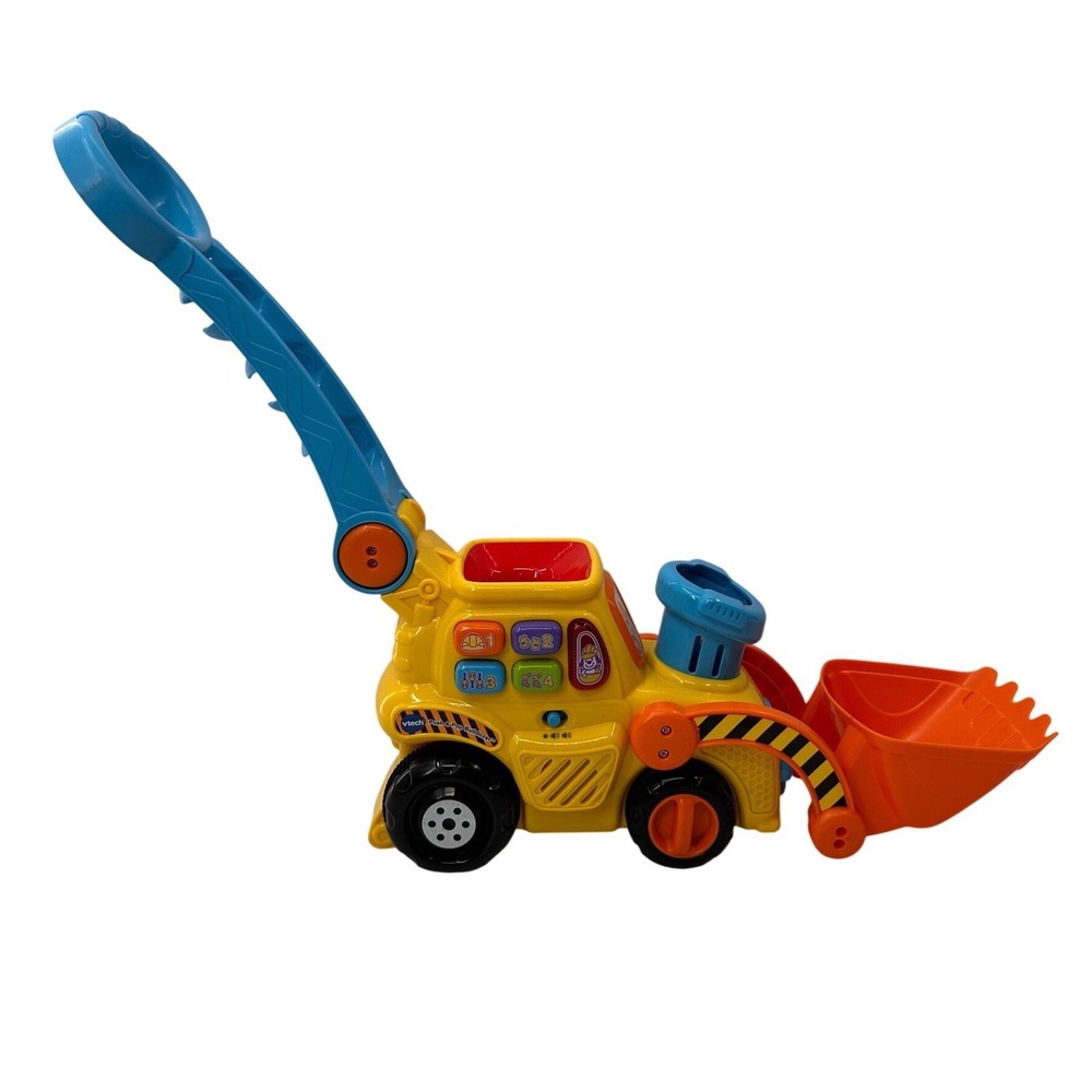 VTech Push and Pop Bulldozer Toddler Learning Toy Yellow Construction Truck Kids